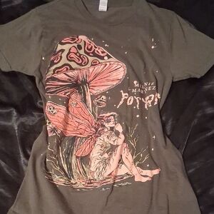 Smart Blanks Graphic Tee with Fairy and Mushroom